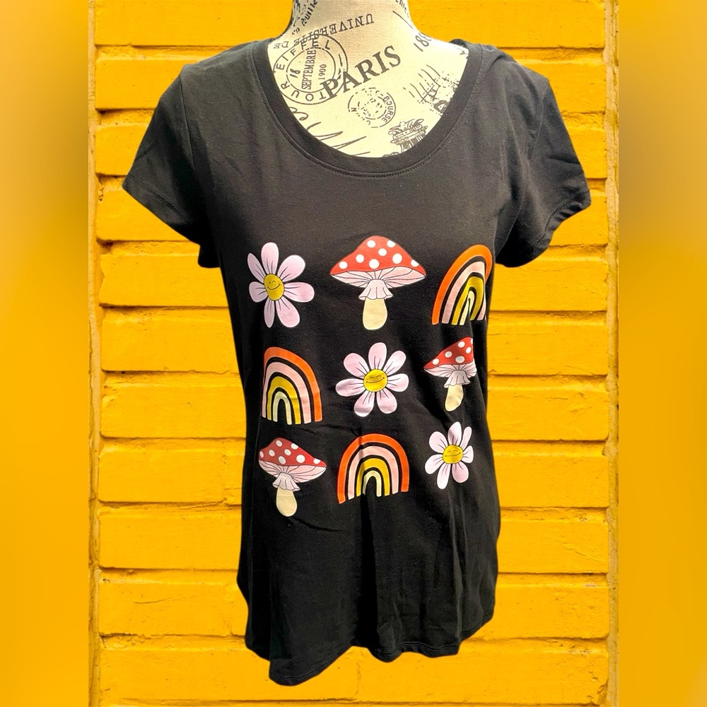 Mushrooms, Rainbows, & Flowers Graphic Tee